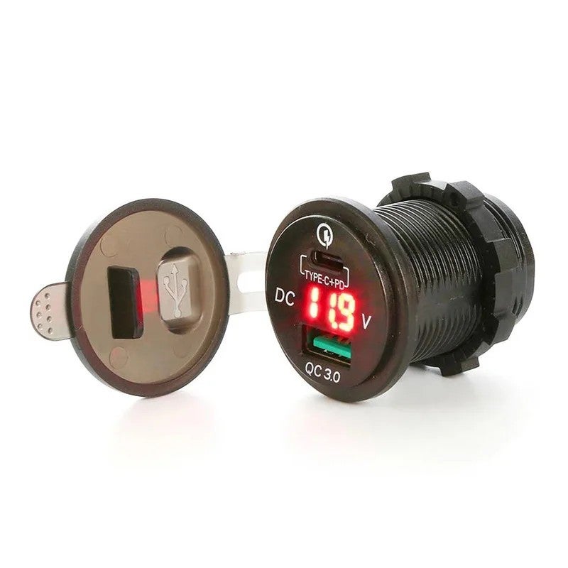 Bluejw Dual USB Car Charger Adapter with Cigarette Lighter Socket & LED Voltmeter - Automobile Chargers for Fast Mobile Phone Smart Charging - Image 3